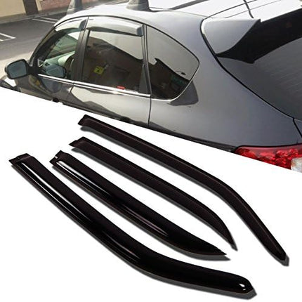 TuningPros WD-346 Tinted Smoke Out-Channel Window Visor Deflector Rain Guard 4-pc Set