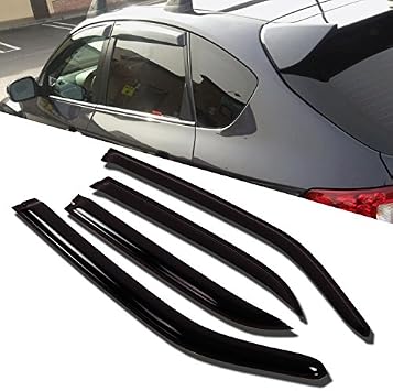 Tinted Smoke Out-Channel Window Visor Deflector Rain Guard 4-Piece Set