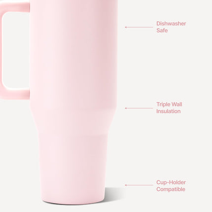Traveler 40oz, botella de agua térmica con asa, Pink Sand