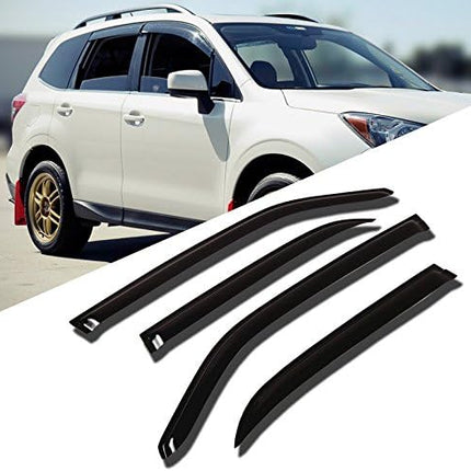 TuningPros WD-271 Tinted Smoke Out-Channel Window Visor Deflector Rain Guard 4-pc Set