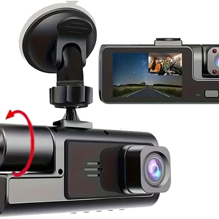 1080P HD Dash Camera with 170° Wide Angle Vehicle Cam, Car Front and Rear Inside Dashcam Car Video Recorder, Night Vision, Loop Recording, G-Sensor, 24H Parking Monitor, Loop Recording