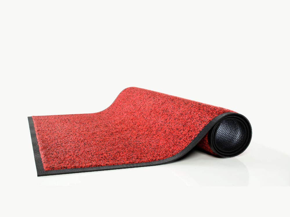 Platinum Series Indoor Wiper Floor Mat, Rubber with Nylon Carpet, 4' x 6', Red - photo 3