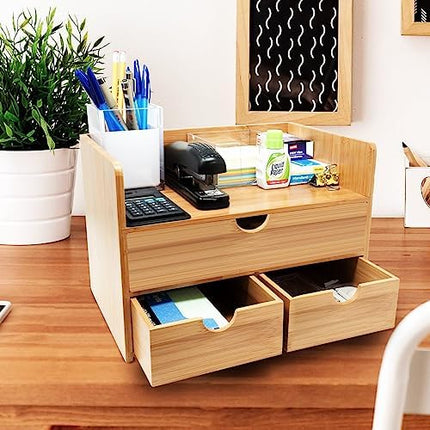 Sorbus Bamboo Desk Organizer - Side View