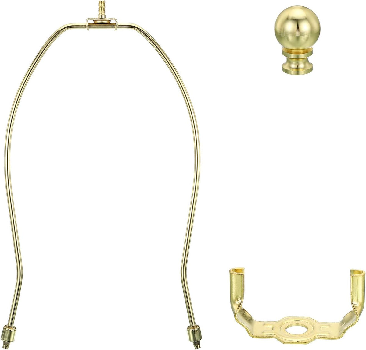 10.5 Inch Gold Tone Lamp Harp Kit with Finial - photo 4