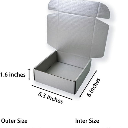 50 Pcs 6.3 x 6 x 1.6 inches Shipping Boxes for Small Business Cardboard Corrugated Mailer Boxes for Shipping Packaging Holidays Craft Gifts Giving Products (Silver)