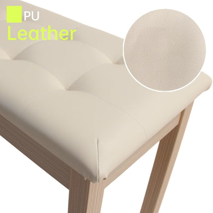 Solid Wood Duet Piano Bench with Storage, Piano Stool and Padded Cushion, Keyboard Bench with Bookcase, Piano Chair and Piano Seat with High-Density Sponges.
