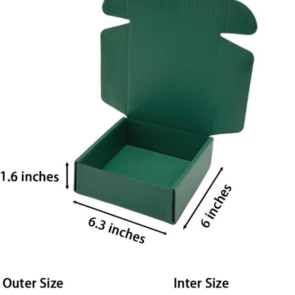 50 Pcs 6.3 x 6 x 1.6 inches Shipping Boxes for Small Business Cardboard Corrugated Mailer Boxes for Shipping Packaging Holidays Craft Gifts Giving Products (Hunter Green)