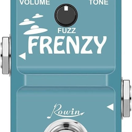 Rowin LN-322 Fuzz Pedal for Bass Guitar with Full Metal Shell, Two Mode Fuzz Distortion Effects, Compact Overdrive Tone, For Long Lasting Metal Body