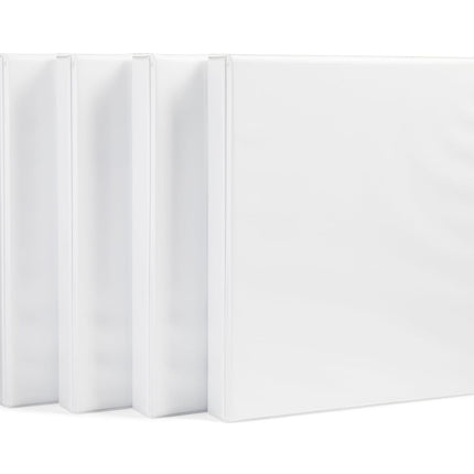 Amazon Basics 3-Ring Binder, 1-Inch - White, 4-Pack