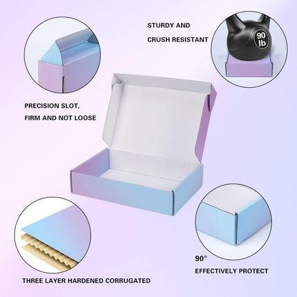 30 Pack 9x6x2 Inch Corrugated Packaging Mailer Boxes, Purple Shipping Packaging Boxes for Small Business, Recyclable Cardboard Literature Gift Boxes Mailing