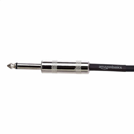Amazon Basics TS 1/4 Inch Straight Instrument Cable for Electric Guitar, Bass and Keyboard with Anti-Noise Shielding, 10 Foot, Black