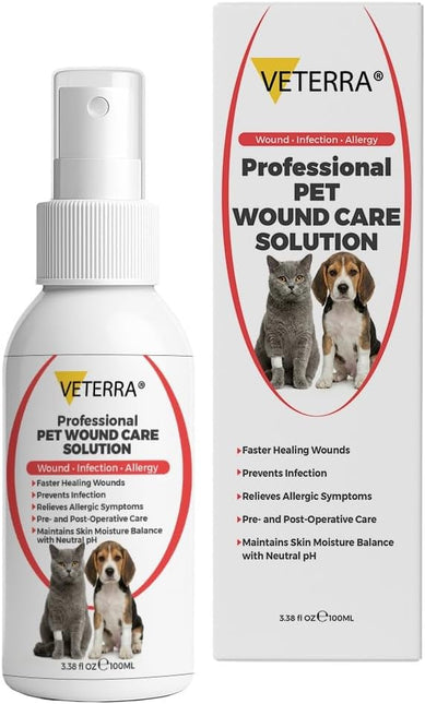 Dog and Cat Wound Care Spray for Dogs & Cats – Vet Recommended Skin Cleansing Spray, Helps Clean Minor Cuts &