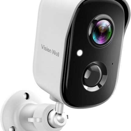Security Cameras Wireless Outdoor, Battery Powered AI Motion Detection Spotlight Siren Alarm WiFi Surveillance Indoor Home Camera, Color Night Vision, 2-Way Talk, Cloud/SD Storage-White WiFi Camera
