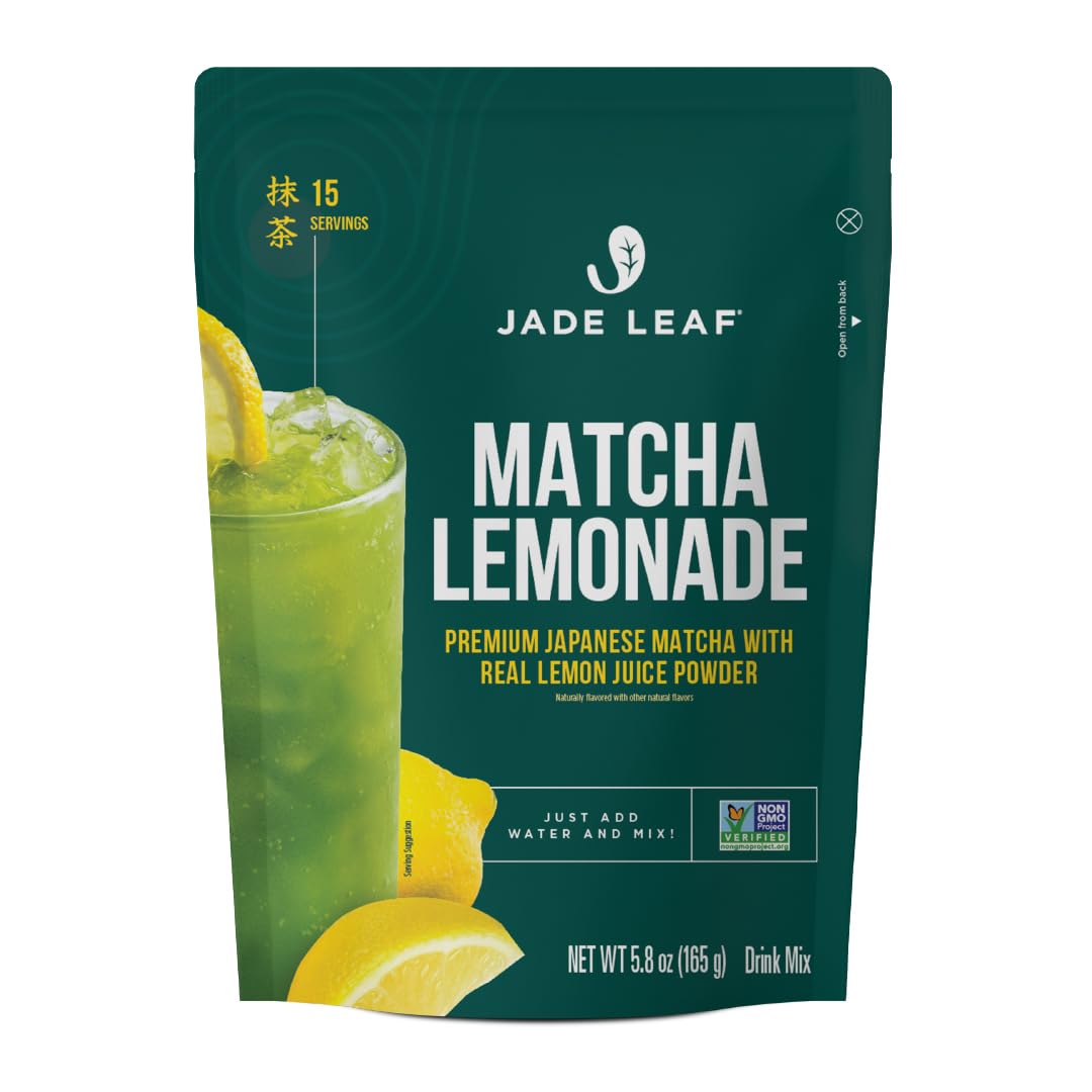 Matcha Lemonade Drink Mix - Premium Japanese Ceremonial Grade Matcha Green Tea Powder, Organic Cane Sugar - Refreshing