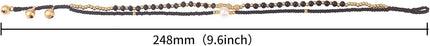 Made by Nami Boho Surfer Anklet Waterproof & Adjustable Beaded Anklets for Women Beachy Ankle Bracelet Made from Waxed Cotton Rope and Beads for Summer and Hippie Style