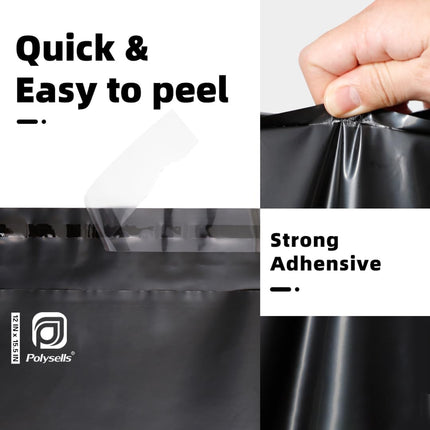 100 piezas de sobres de envío negros de polietileno de 12x15.5 Inches, sellado adhesivo fuerte, impermeables y resistentes al desgarro, bolsas postales para ropa, libros y accesorios