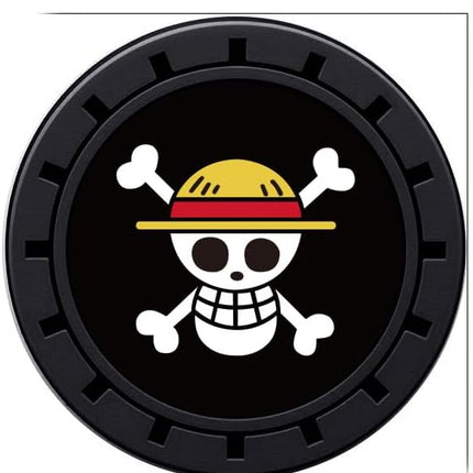 2Pcs Car Cup Holder Coasters for One Piece Anime Lovers Fans, Silicone Non-Slip Drink Mats, Cup Mats for Car Interior Accessories, Universal Anti-Spill Coaster Insert
