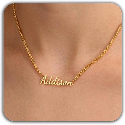 Elemtansy Mothers Day Custom Name Necklace for Women, Multiple Name Personalized 18K Gold Plated Handmade Family Necklace, Customized Jewelry Birthday Gift for Mom