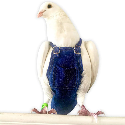 Bev's Bird Boutique Regular Flyper Adjustable Bird Diaper | Reusable, Washable Cloth | Comfort Fit for Parrot, Cockatiels, & Other Small Birds | Fashionable Avian Accessories, Dungaree Jeans, Size 9