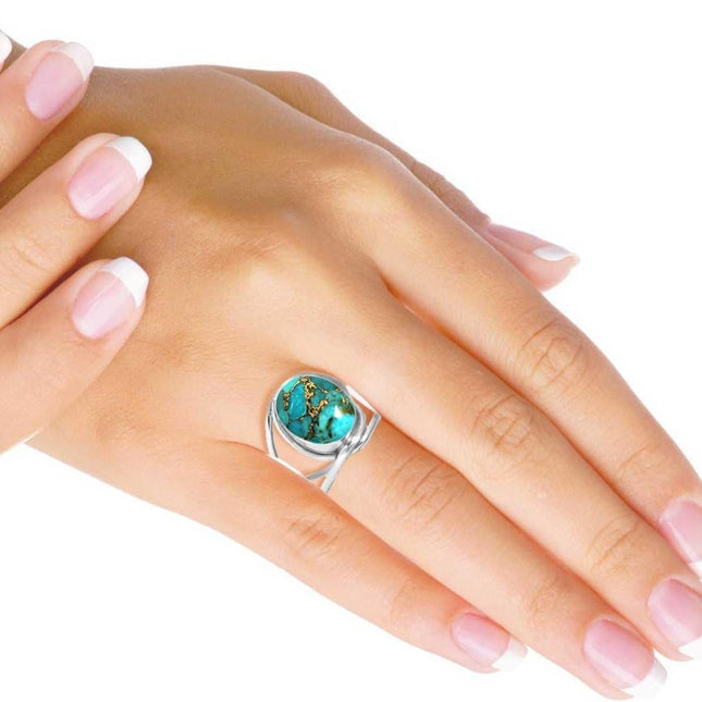 SourceToHome FuenteACasa Genuine 925 Sterling Silver Ring Natural Gemstone Labradorite — Home & Lifestyle