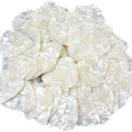 Celluloid White Pearl Guitar Or Bass Pick - 0.46 mm Light Gauge - 351 Shape - 12 Pack