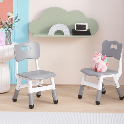 2-Pack Height-Adjustable Kids Plastic Chairs – Ergonomic Backrest, Non-Slip Feet,Durable, 82Kg Weight Capacity – for Home, Kindergarten, Classroom & Activities