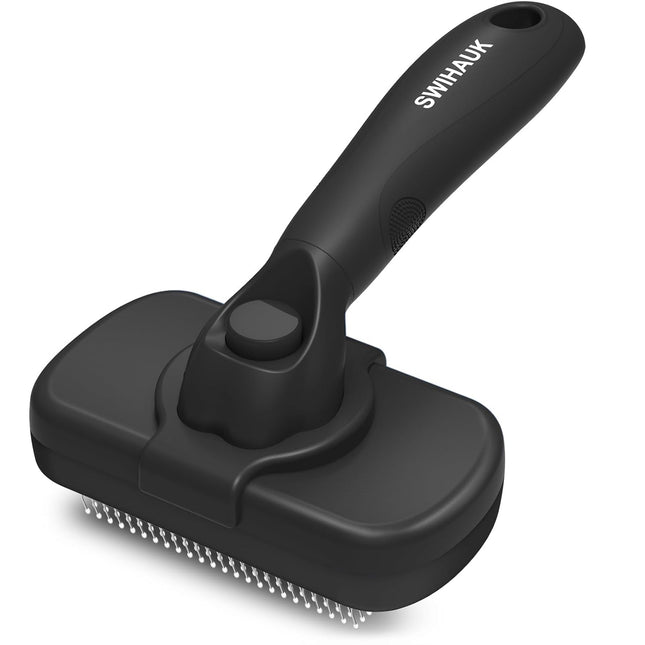 Self Cleaning Slicker Brush for Dogs & Cats - Skin Friendly Deshedding and Grooming Brush for Haired Pets, Pet Supplies