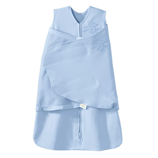 100% Cotton Swaddle, 3-Way Adjustable Wearable Blanket, TOG 1.5, Baby Blue, Newborn 0-3 Months