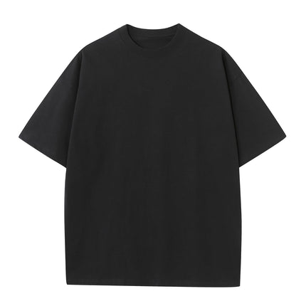 Men's Cotton T-Shirts Oversized Unisex Short Sleeve Crew Neck Loose Basic Tops Solid Athletic Tee