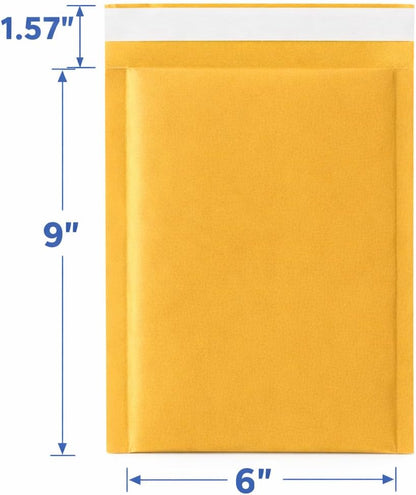 6x9 Bubble Mailers, 25 Pack Padded Envelopes, Self Seal Shipping Mailers for Small Business, Lightweight - photo 2