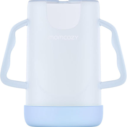 Momcozy Baby Pouch Holder No Squeeze, Baby Food & Juice Box Holder, Mess-Free, Easy Grip for Self-Feeding, BPA-Free & DEHP-Free, Must-Have for Babies, Blue