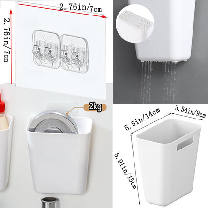 4 Piece Kitchen Cabinet Door Storage Box,Self Adhesive Wall Mounted Storage Box,Wardrobe/Bathroom/Refrigerator Small Items Organizer
