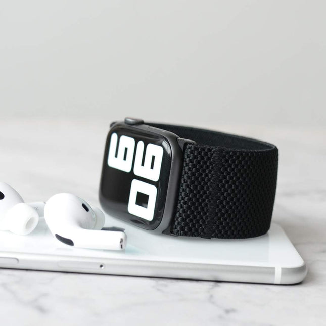 Elastic Compatible/Replacement Band for Apple Watch/Apple Watch Ultra (Black, Ultra Wide S fits 6.0-6.5 - photo 2