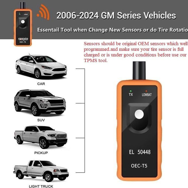 TPMS Relearn Tool Only for GM Vehicles (2006-2024 Chevy/Buick/GMC/Opel/Cadillac) Original Sensor with - photo 2