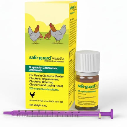 Aquasol Dewormer for Chickens, 3 mL Simple 5-Day Treatment Schedule Protection for Your Entire Flock