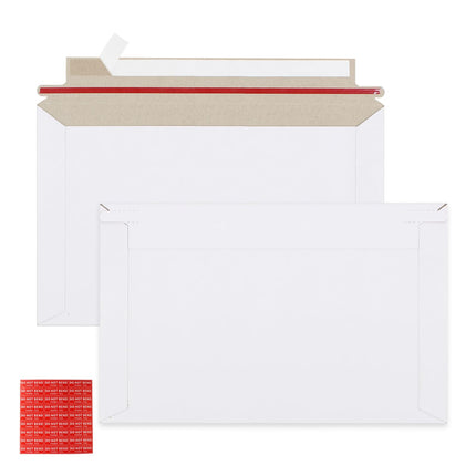 100 Pack 6X8 inch Self Seal Photo Document Mailers Stay Flat White Cardboard Envelopes White Photography Mailers for CD, Photos, Document