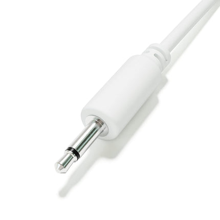 5-Pack - Mono Modular Patch Cables - TS 3.5mm 1/8" Eurorack Synthesizer [White | 10 cm - 3.94"]