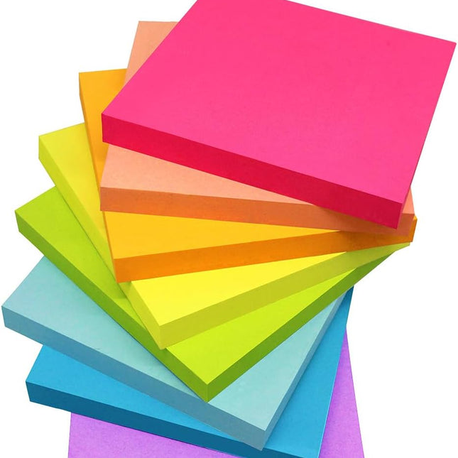 Sticky Notes 3x3 Inches,Bright Colors Self-Stick Pads