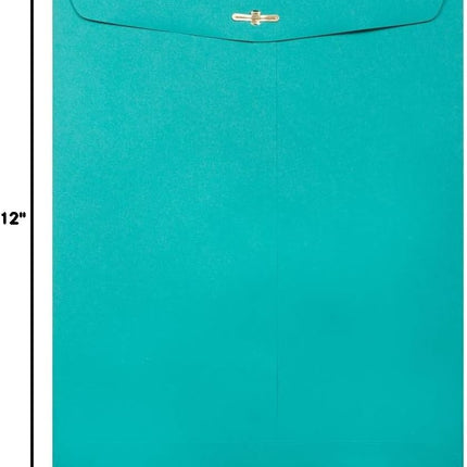 JAM PAPER 9 x 12 Colored Envelopes with Clasp Closure - Sea Blue Recycled - 25/Pack