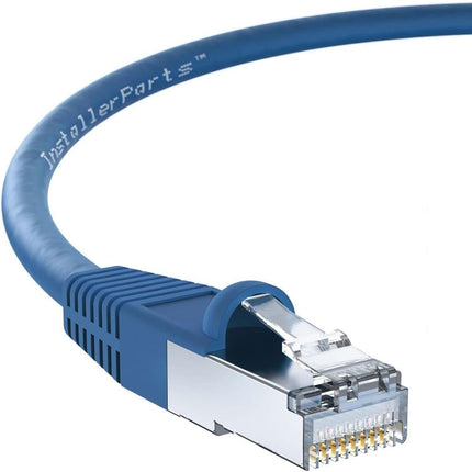 (5 Pack Ethernet Cable CAT5E Cable Shielded (FTP) Booted 15 FT - Blue - Professional Series - 1Gigabit/Sec Network/Internet Cable, 350MHZ