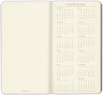 Pocket Monthly Planner 2024 - 18-Month Bonded Leather Calendar, Hydrangea, 6 x 3.25 in. - photo 3