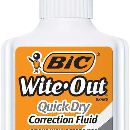 Bic Wite-Out Quick Dry Correction Fluid - 2 pack - white color writeout - white-out