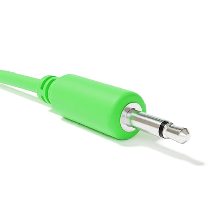 5-Pack - Mono Modular Patch Cables - TS 3.5mm 1/8" Eurorack Synthesizer [Green | 10 cm - 3.94"]