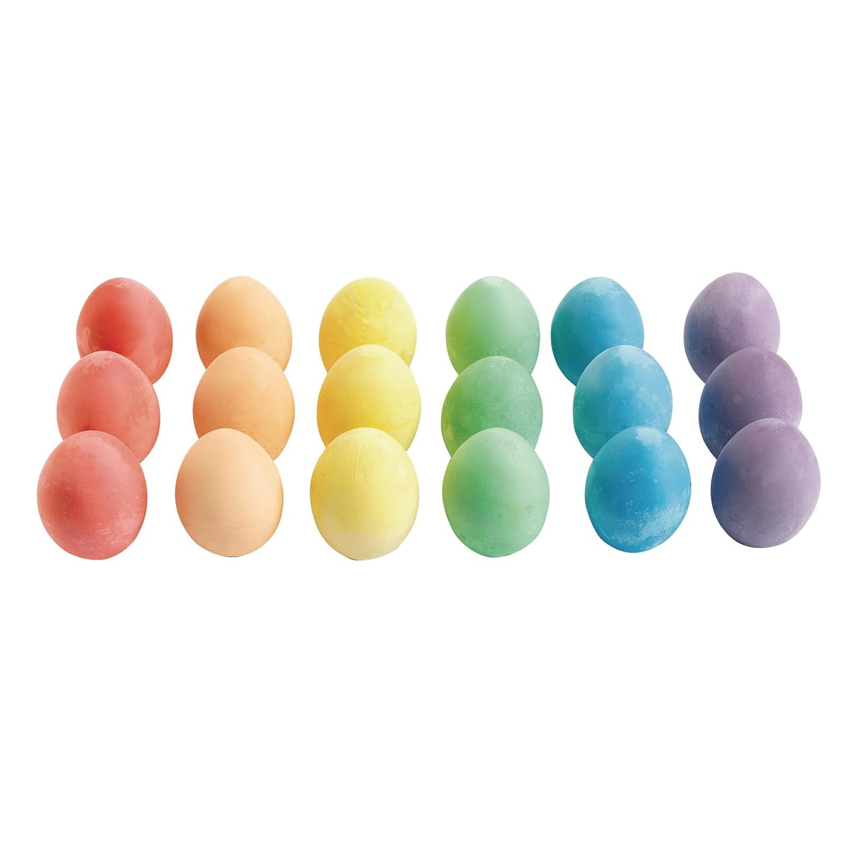 Chunky Chalk Eggs, Set of 18, for Kids and Toddlers, Easy Grip, Non-Toxic, Assorted Colors, 2 1/8 X 1 1/2 inches