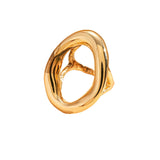 Chunky Irregular Hollow Oval Statement Ring For Women Adjustable Open Band Geometric Fashion Jewelry Gold Tone Or Silver Tone