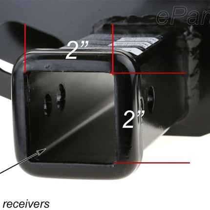 eVerHitch USA 2 Inch Tow Hitch Cover Plug – Heavy Duty Black Flag Hitch Receiver Cap, No Pin Required, Fits Standard 2" Trailer Hitch Receivers
