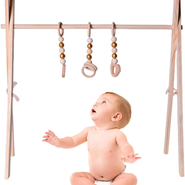 Wooden Play Gym Babys - Eco-Friendly Pine Wooden Frame, Babys Play Gym