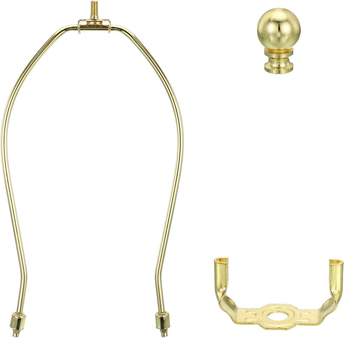 9.5 Inch Gold Tone Lamp Harp Kit with Finial - photo 4