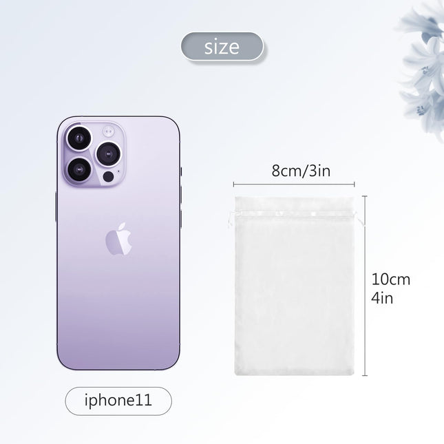 100Pcs White Organza Bags 3x4in,Small Mesh Drawstring Gift Bag