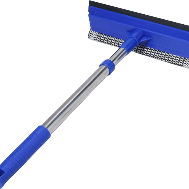 2-in-1 Car Windshield Squeegee and Sponge Scrubber, Blue